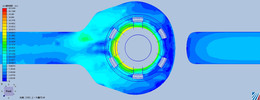 Fluid Velocity Diagram by Top Sectional View for Contour at Fully Open 